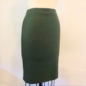 J.Crew No 2 Pencil Skirt Double Serge Wool Forest